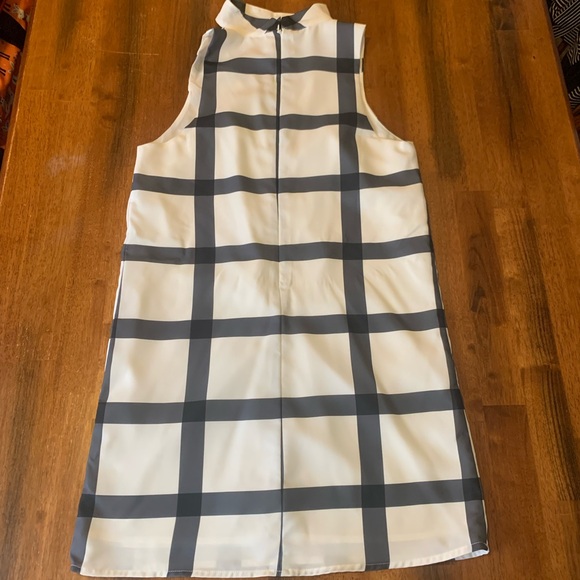 Lulu's Dress Small Black and White Plaid Mini Sleeveless - Picture 7 of 11